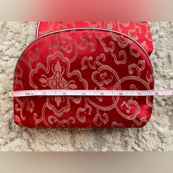 NEW SET OF 5 RED BROCADE CLUTCH PURSE/make up bags from India 🇮🇳 - Picture 2 of 8
